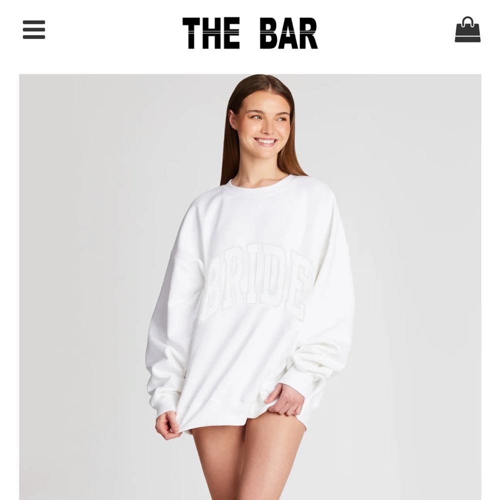 The Bar White Crew Neck Sweater